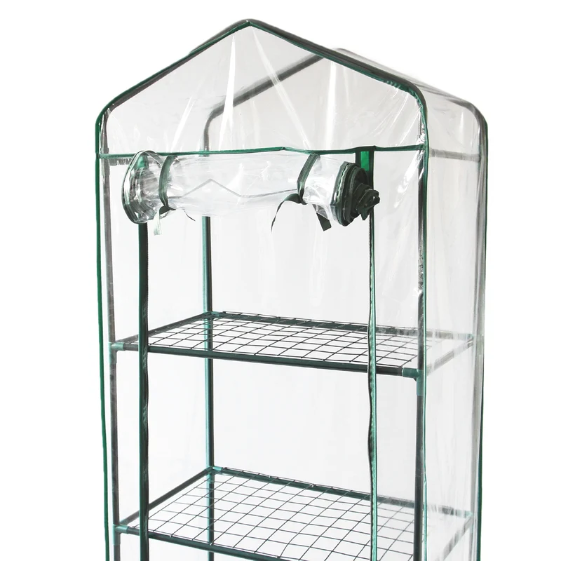 Mini Serre à 4 étagère avec Couverture en PVC