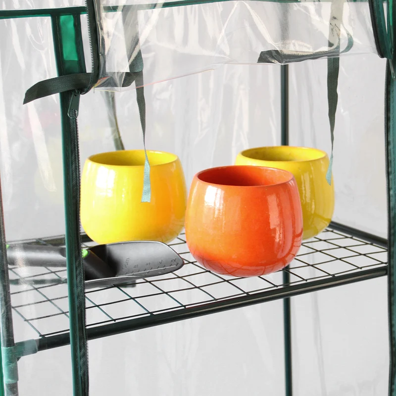 Mini Serre à 4 étagère avec Couverture en PVC