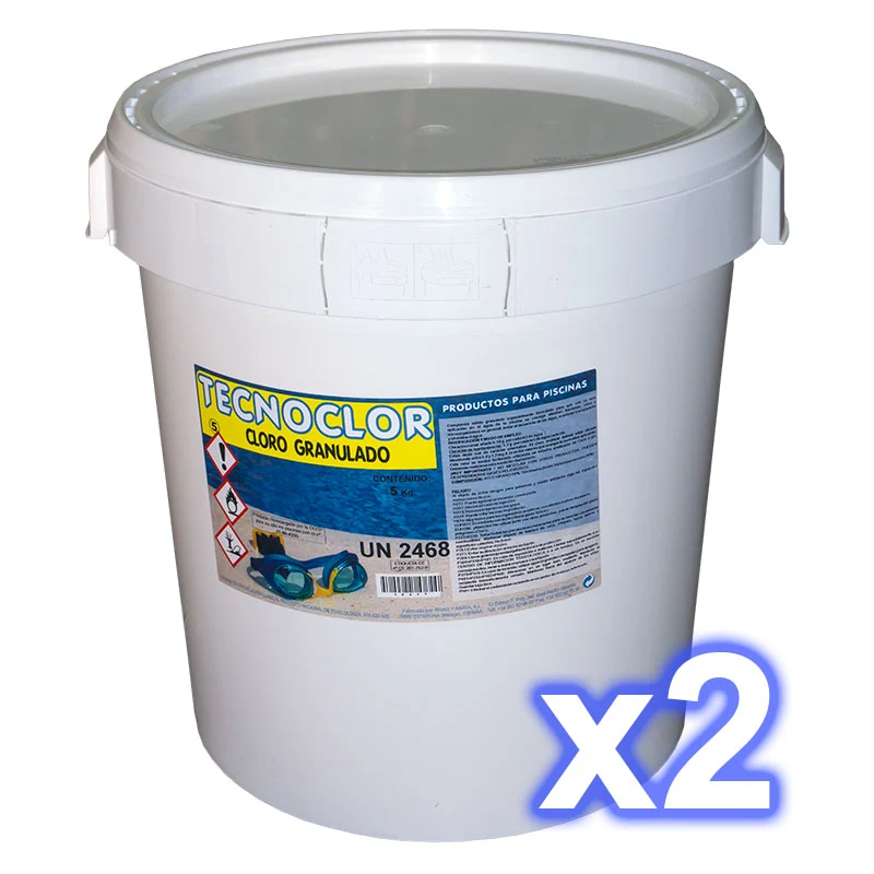 Pack 2 cubos cloro multifunción 5 acciones en tabletas, 25 kg. Tecnoclor