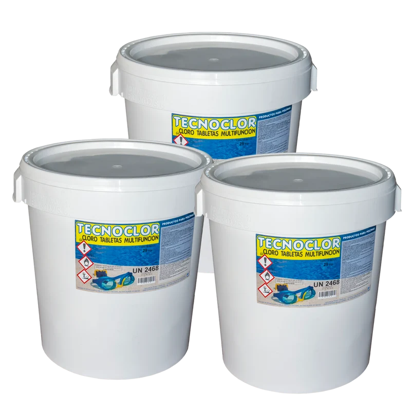 Pack 3 Cloros Multifunción 5 Acciones Tecnoclor 16421X3 – 3 × 25 kg
