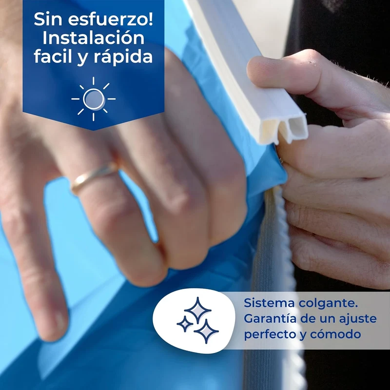 Gre - Liner para piscina de acero ovalada de 132 CM de altura