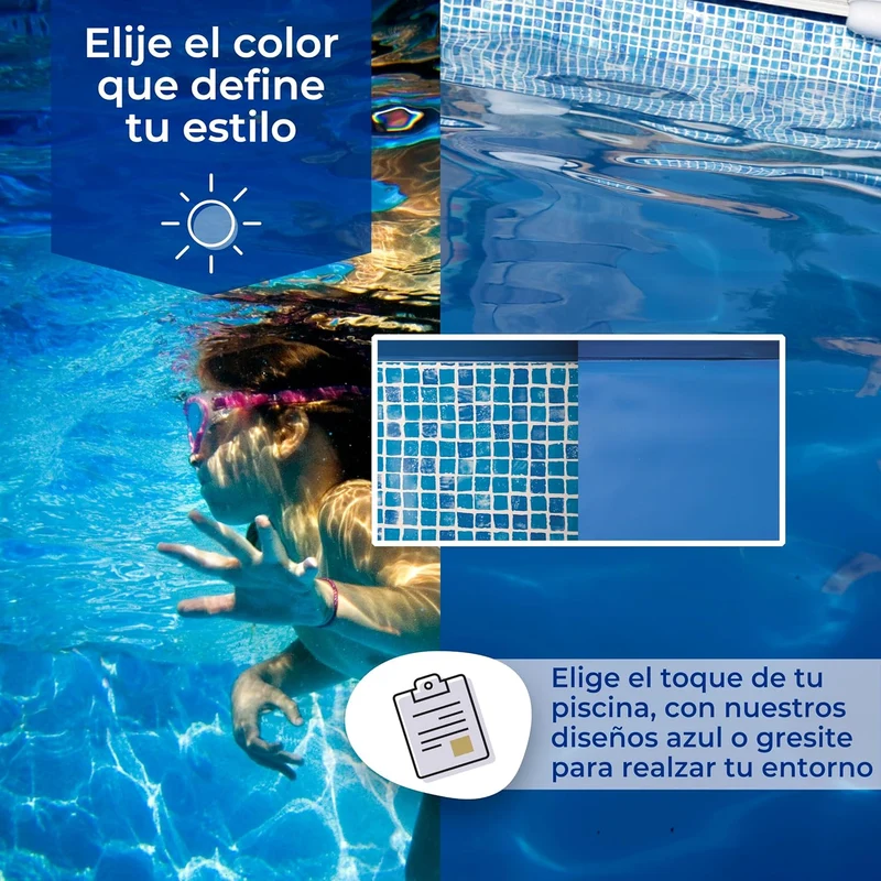 Gre - Liner para piscina de acero ovalada de 132 CM de altura