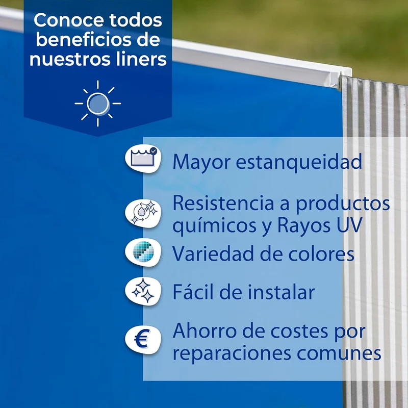 Gre - Liner para piscina de acero ovalada de 132 CM de altura
