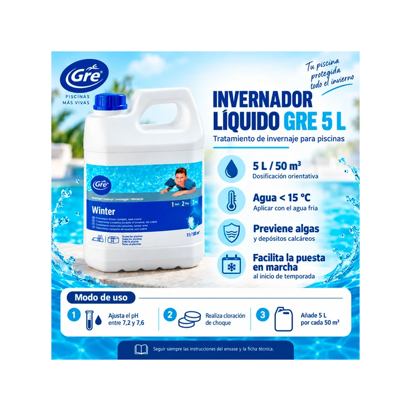 Invernador Líquido GRE 76051 para Piscina – 5 L