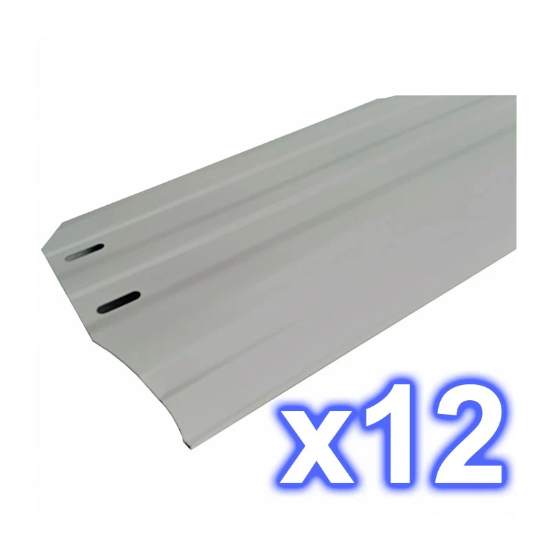 Kit de 12 playas 150 x 1095 mm. color gris. Gre Ref. PLYG15121095..