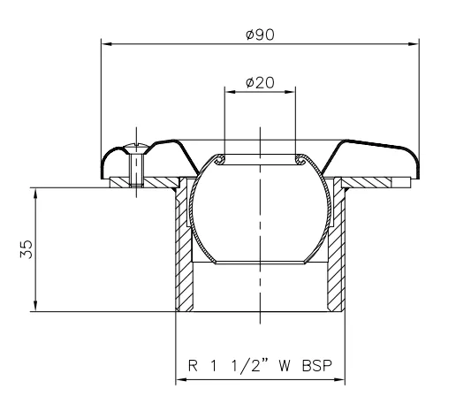 Boca de Impulsão e Aspiração - Inox / Latão