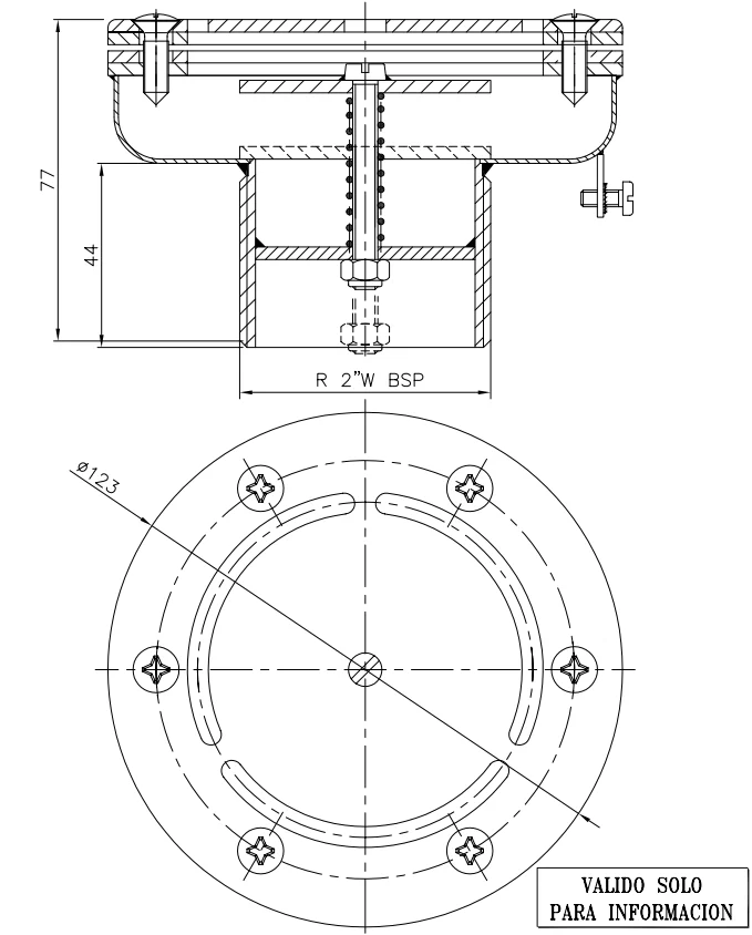 Boca de Impulsão e Aspiração - Inox / Latão