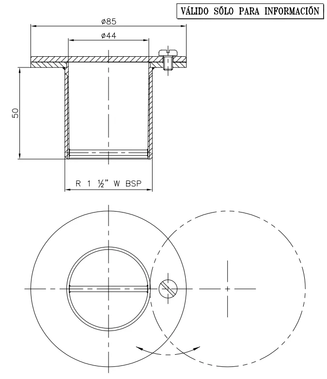 Boca de Impulsão e Aspiração - Inox / Latão