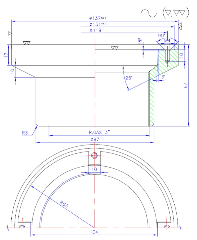 Boca de Impulsão e Aspiração - Inox / Latão