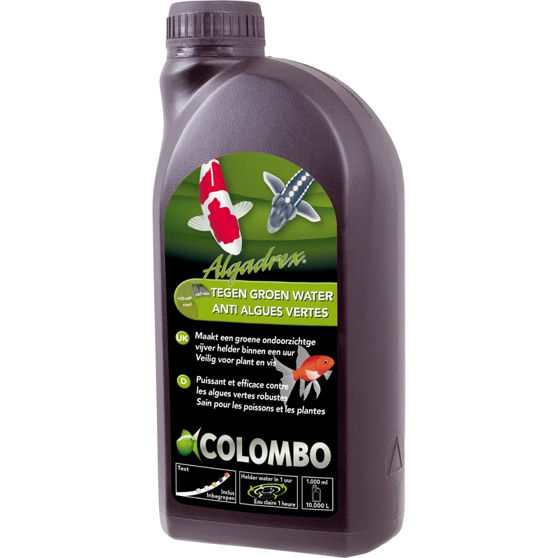 Algadrex Colombo 500ML/10.000L - Traite 10M³ - Traitement efficace contre l'eau verte d'un bassin