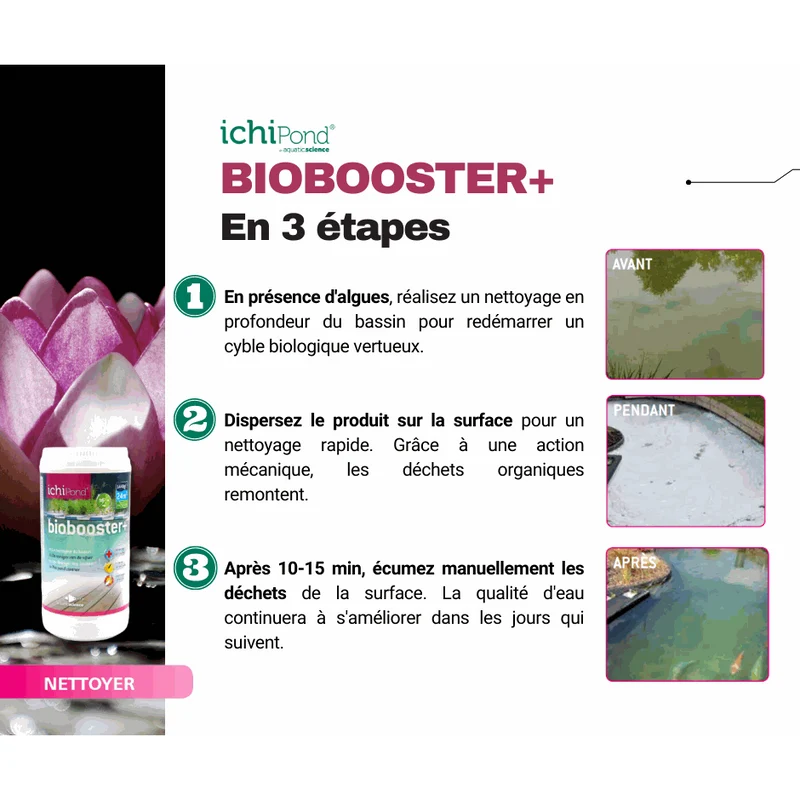 Biobooster+ pour 6m³ - Le nettoyeur du bassin