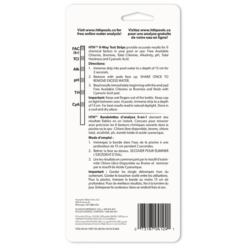 HTH™ 6-Way Test Strips