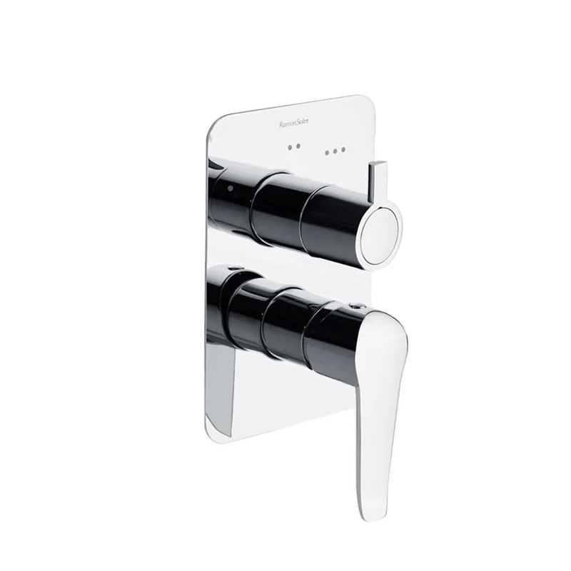 Ramon Soler - Grifo de baño-ducha monomando empotrado 3 vías Ypsilon Plus placa ultraslim cromo