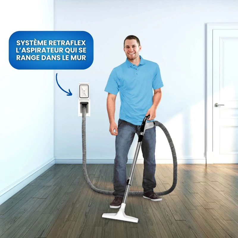 Aspirateur centralisé PREMIUM 1 avec pack Retraflex® pour l'installation de deux prises