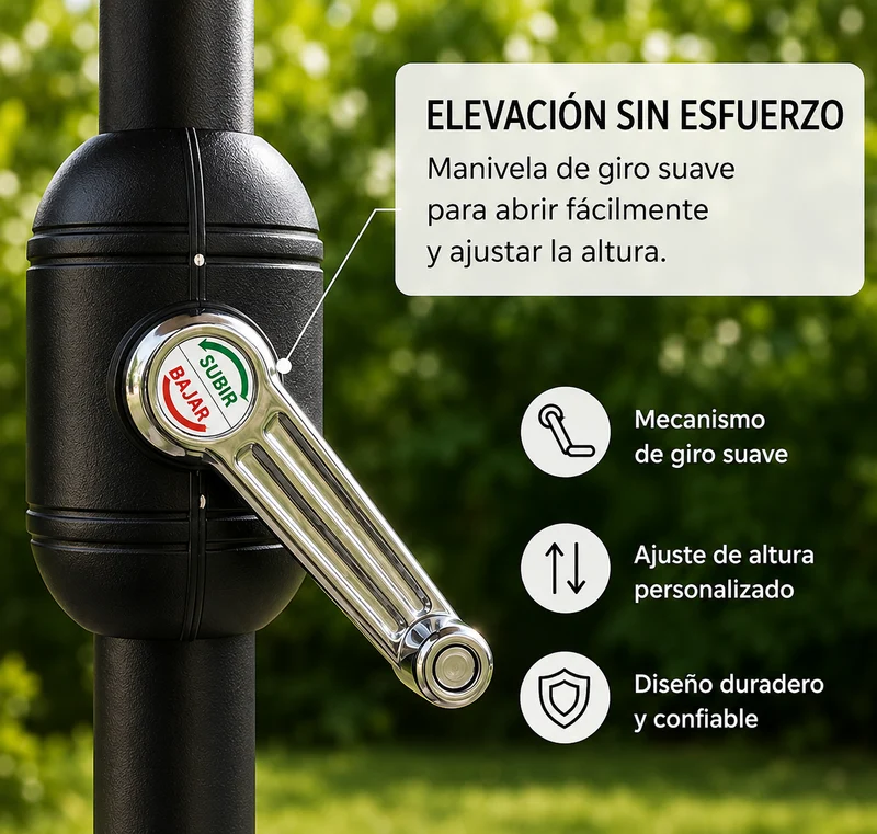 Pack Sombrilla Recta 3m UV Kaki + Base Redonda Rellenable