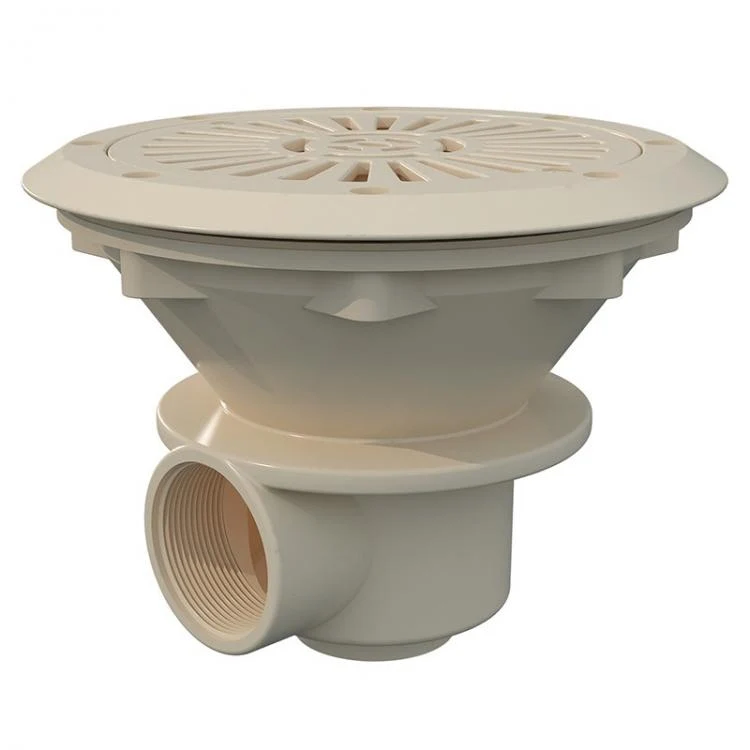 Sumidero AstralPool Ø210 beige para piscina prefabricada salida lateral 2"