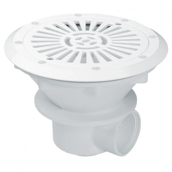 Sumidero AstralPool Ø210 blanco sin insertos para piscina liner y poliéster salida lateral 2"