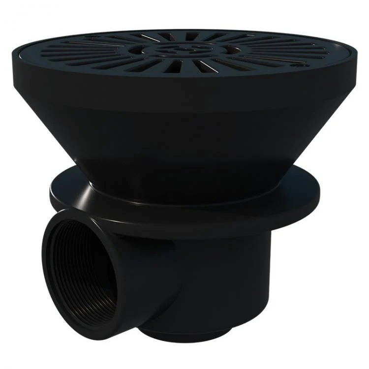 Sumidero AstralPool Ø182 gris antracita para piscina de hormigón salida lateral 2"