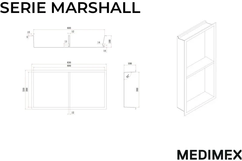 Imex - Hornacina Marshall con estante y LED black gun metal