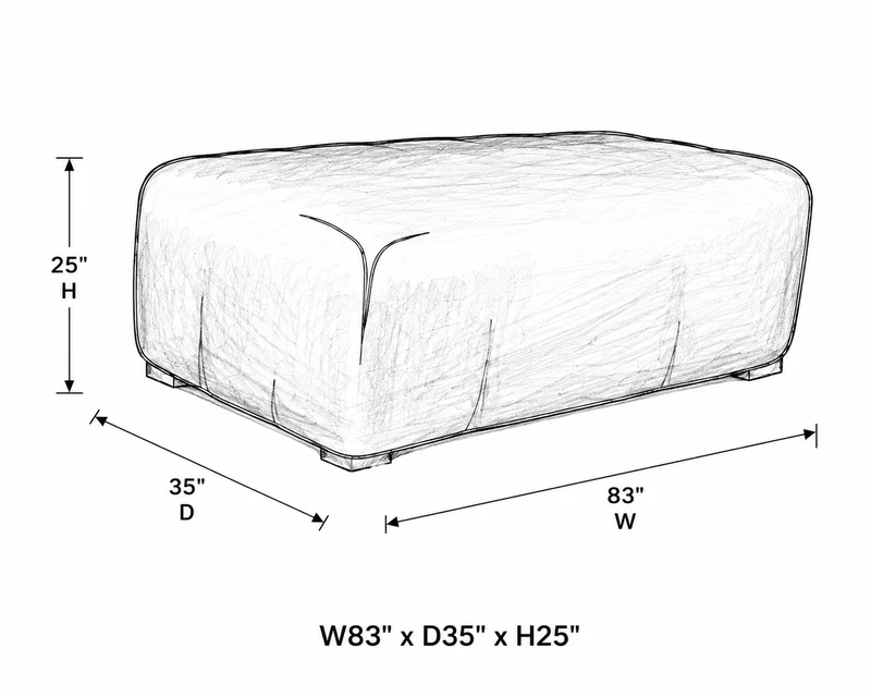 Housse Ratana pour sofa extérieur – 83 x 35 x 25 po