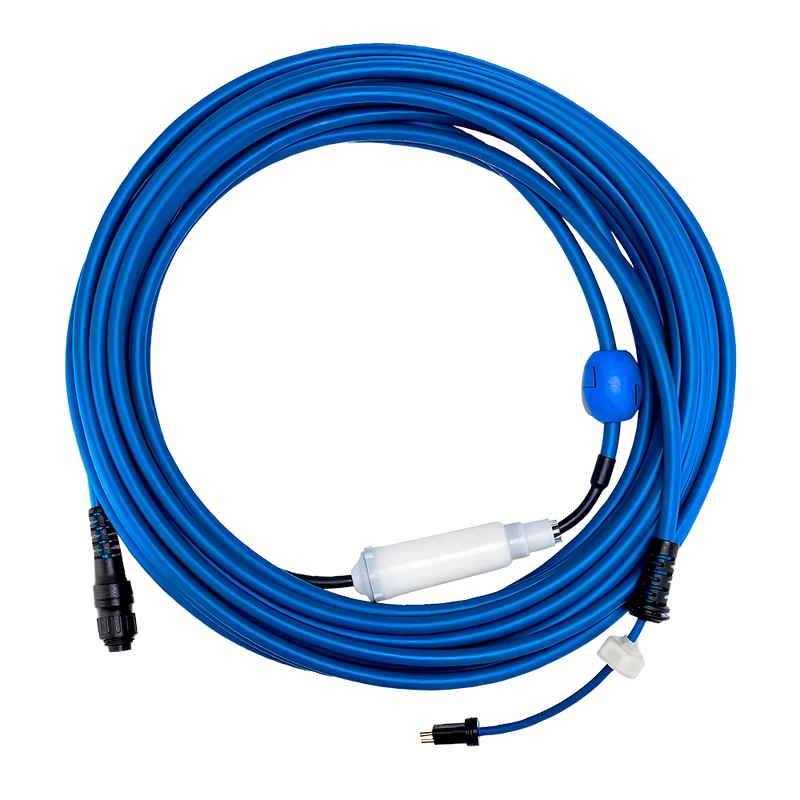 Cable 17 m.-Ø 13 mm., 2 hilos, azul, con Swivel para limpiafondos Dolphin