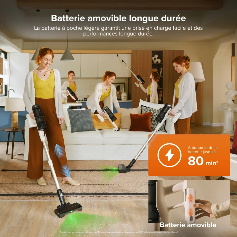 Roborock H60 Hub Pro – Aspirateur sans fil avec station de vidage automatique