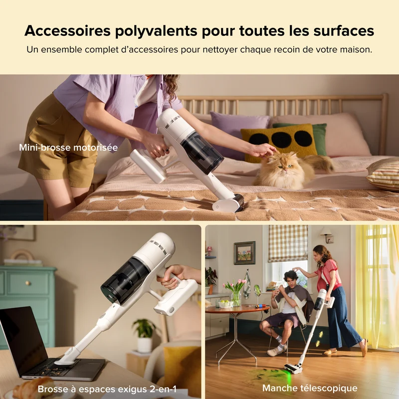 Roborock H60 Hub aspirateur balai sans fil avec station d'accueil à vidage automatique