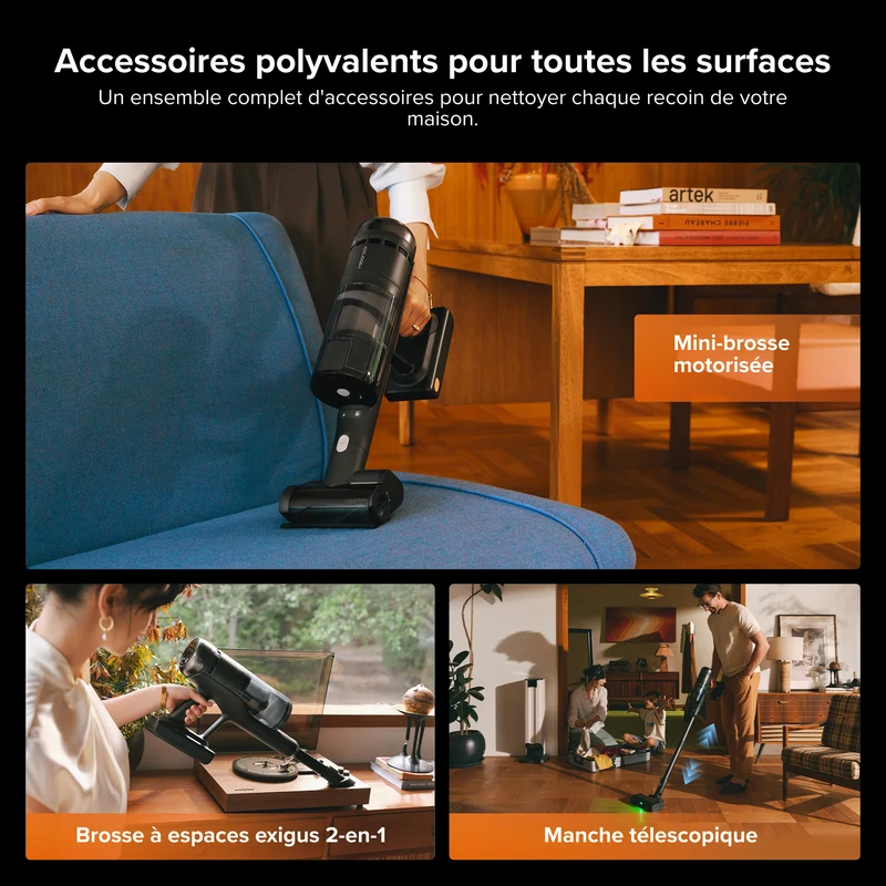 Roborock H60 Hub Ultra aspirateur balai sans fil avec station d'accueil à vidage automatique