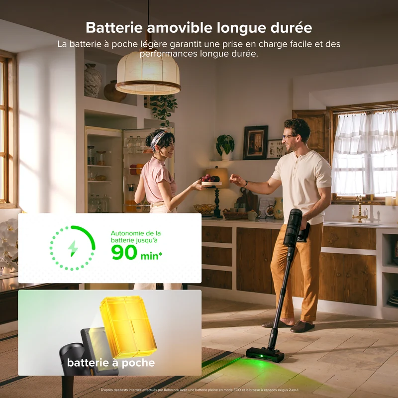 Roborock H60 Hub Ultra aspirateur balai sans fil avec station d'accueil à vidage automatique