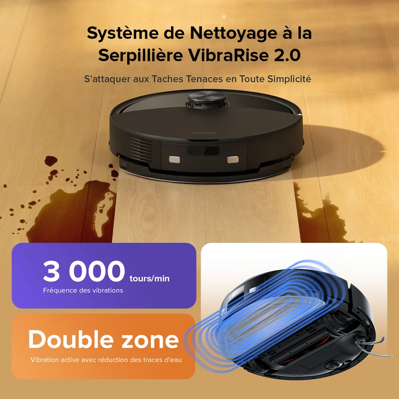 Roborock Q10 S5 Set robot aspirateur laveur de VibraRise 2.0 avec aspiration de 10 000 Pa