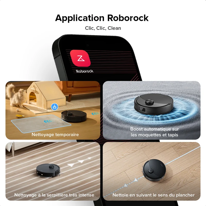 Roborock Q10 S5 Set robot aspirateur laveur de VibraRise 2.0 avec aspiration de 10 000 Pa