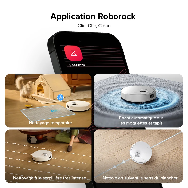 Roborock Q10 S5 Set robot aspirateur laveur de VibraRise 2.0 avec aspiration de 10 000 Pa