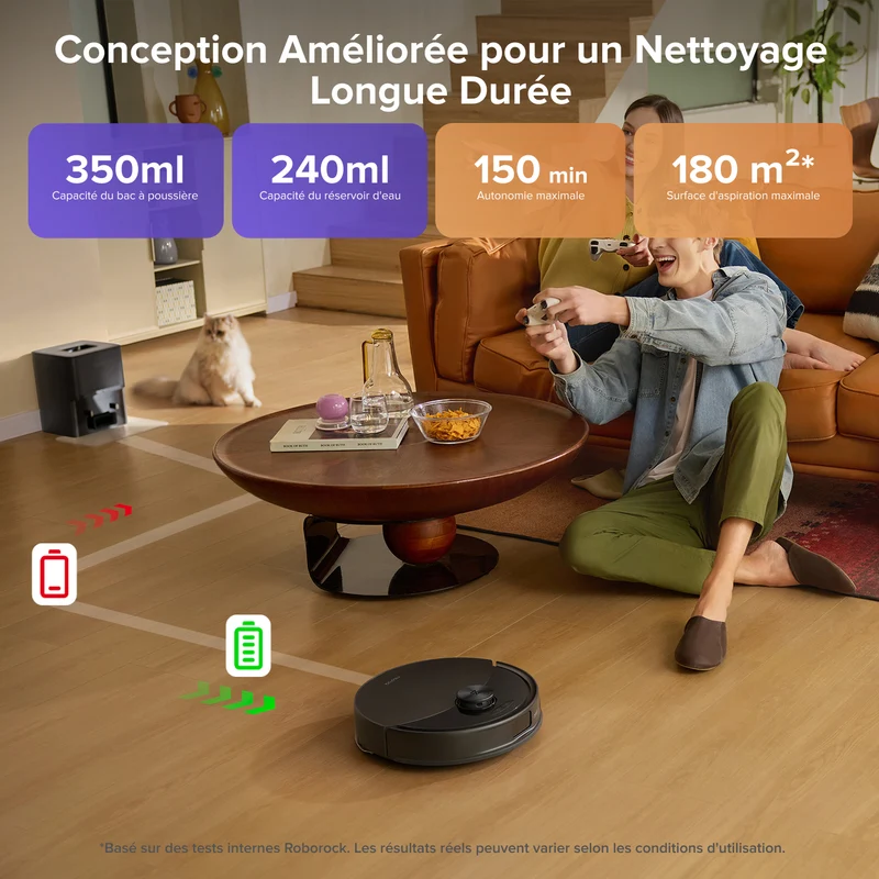 Roborock Q10 S5+ robot aspirateur laveur de VibraRise 2.0 avec avec station de vidage automatique