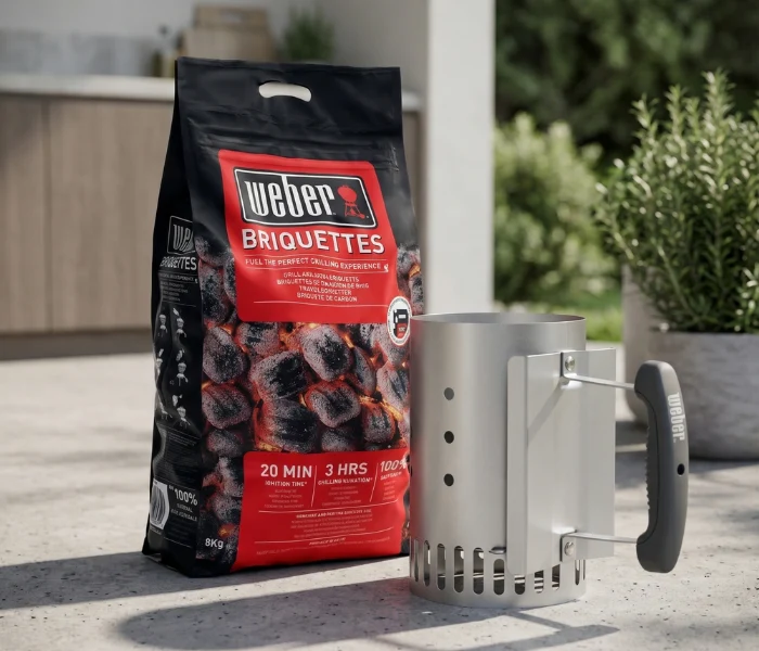 Kit Copo Acendedor Rapidfire WEBER + Briquetes 8kg Weber