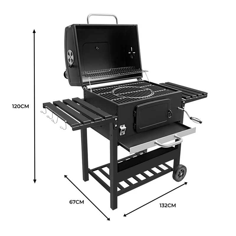 Barbecue au Charbon Fumoir XL avec Bois de Fumage