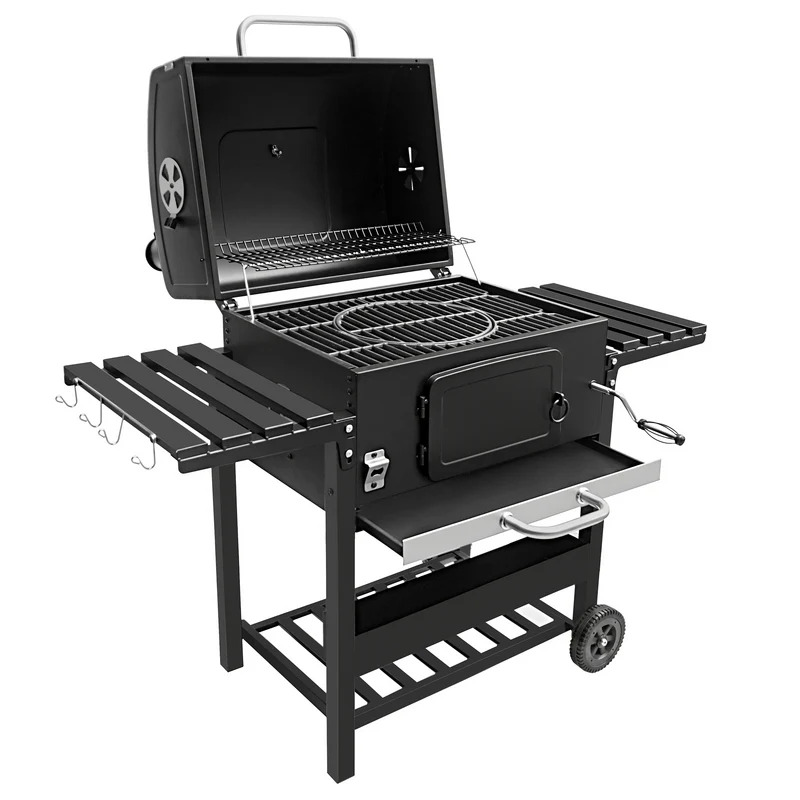 Barbecue au Charbon Fumoir XL avec Bois de Fumage