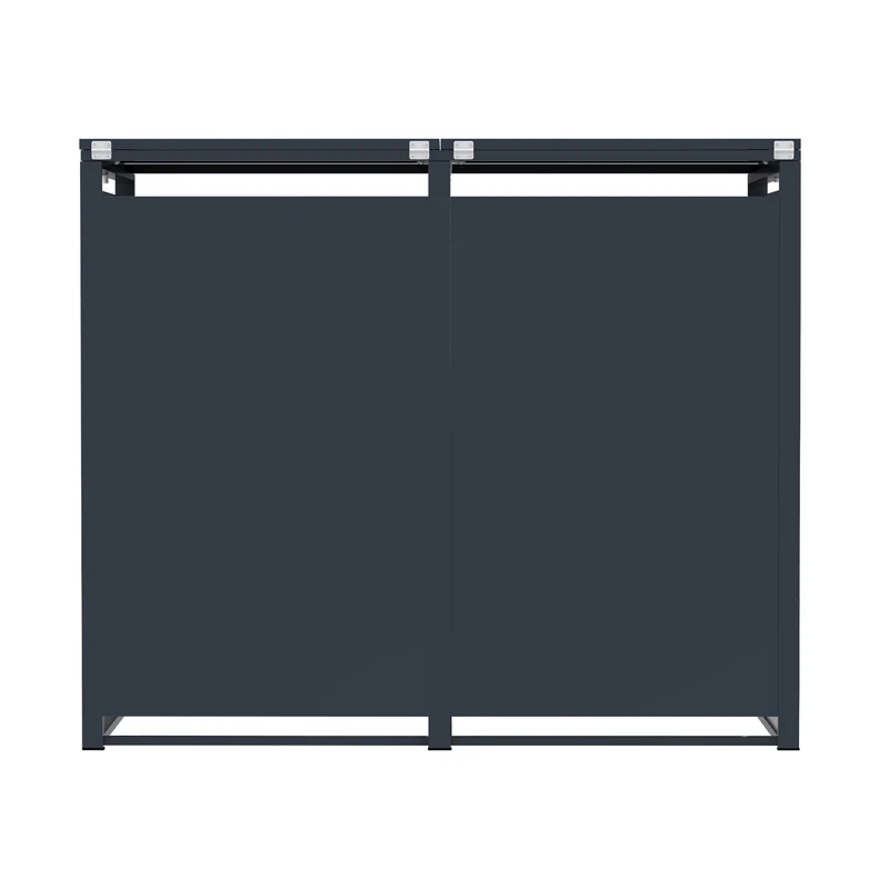Abri Métallique pour 2 Poubelles à Roulettes - Anthracite