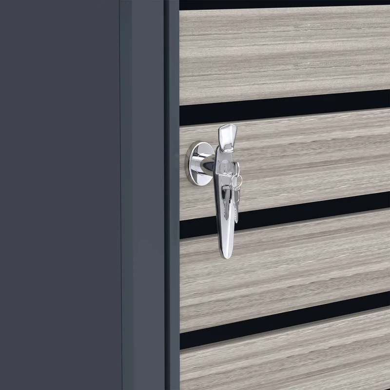 Abri Métallique pour 1 Poubelle à Roulettes - Anthracite et Bois Gris