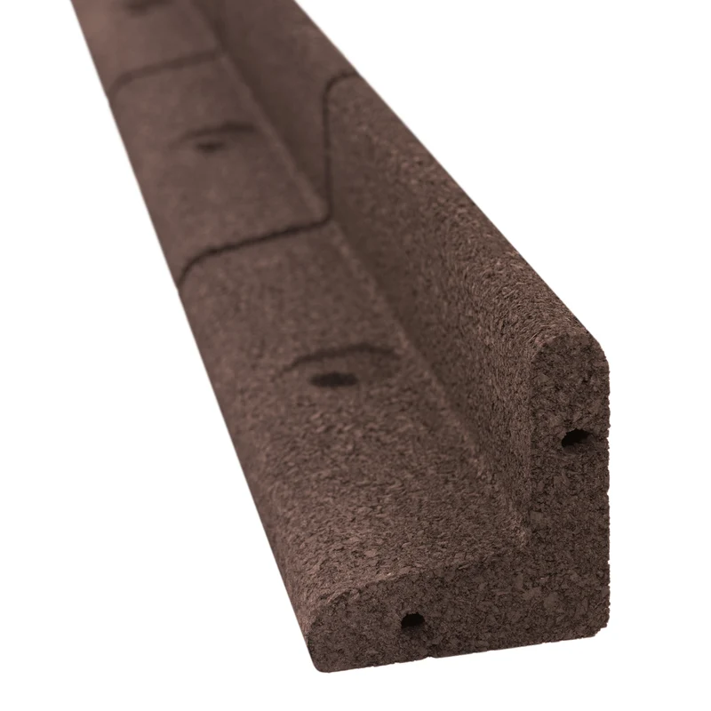 Lot de 16 Bordures de Jardin Flexibles en Caoutchouc 1,2 m & Maillet - Marron