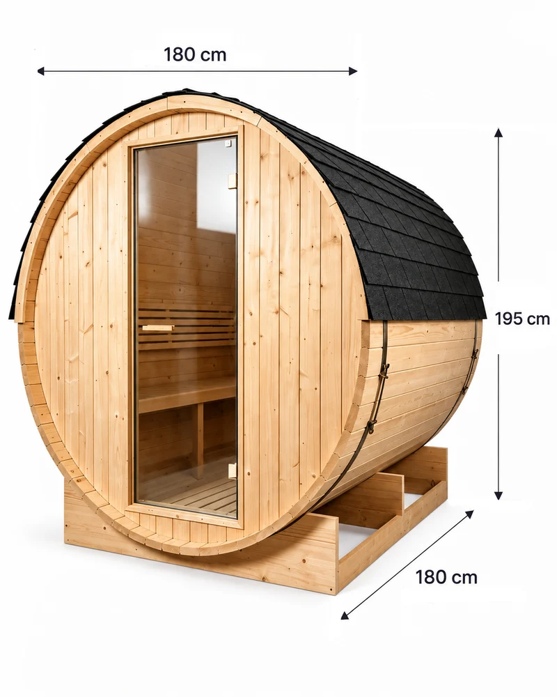 Sauna Barril Exterior Jardín 5-6 Personas
