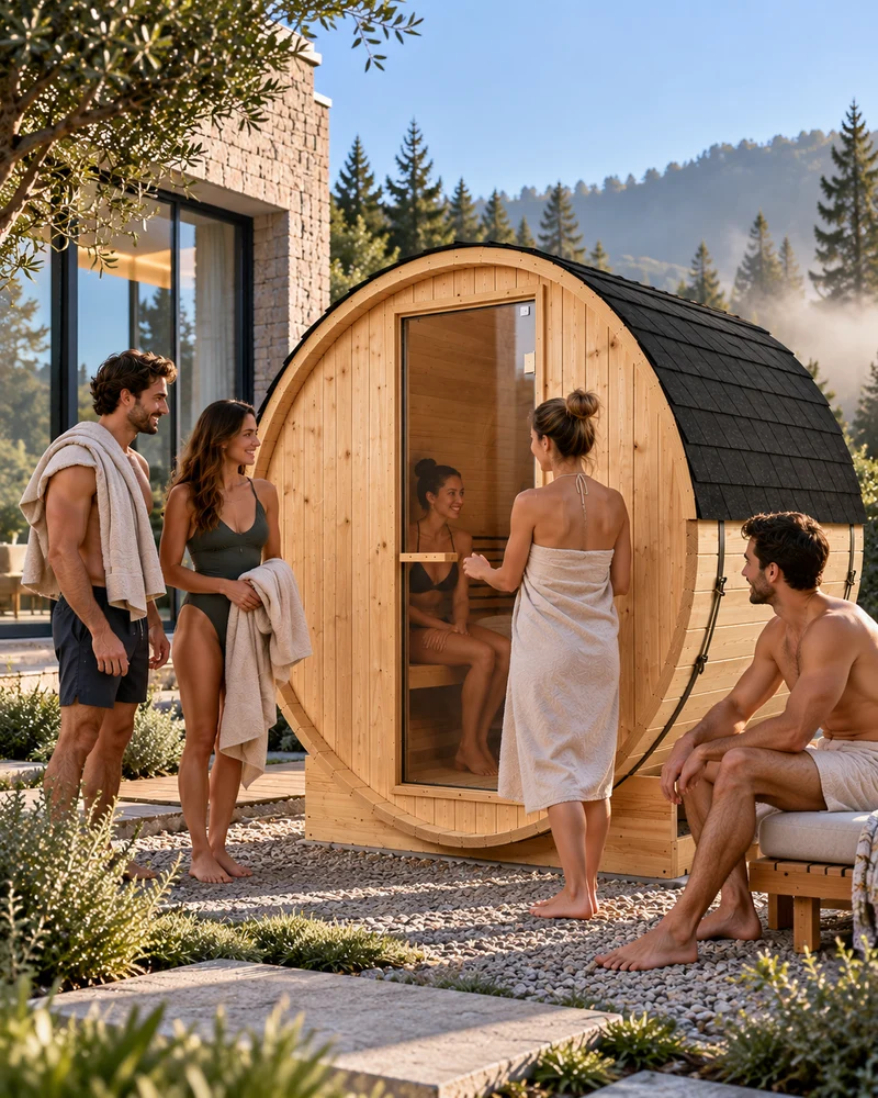 Sauna Barril Exterior Jardín 5-6 Personas