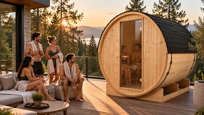 Sauna Barril Exterior Jardín 5-6 Personas