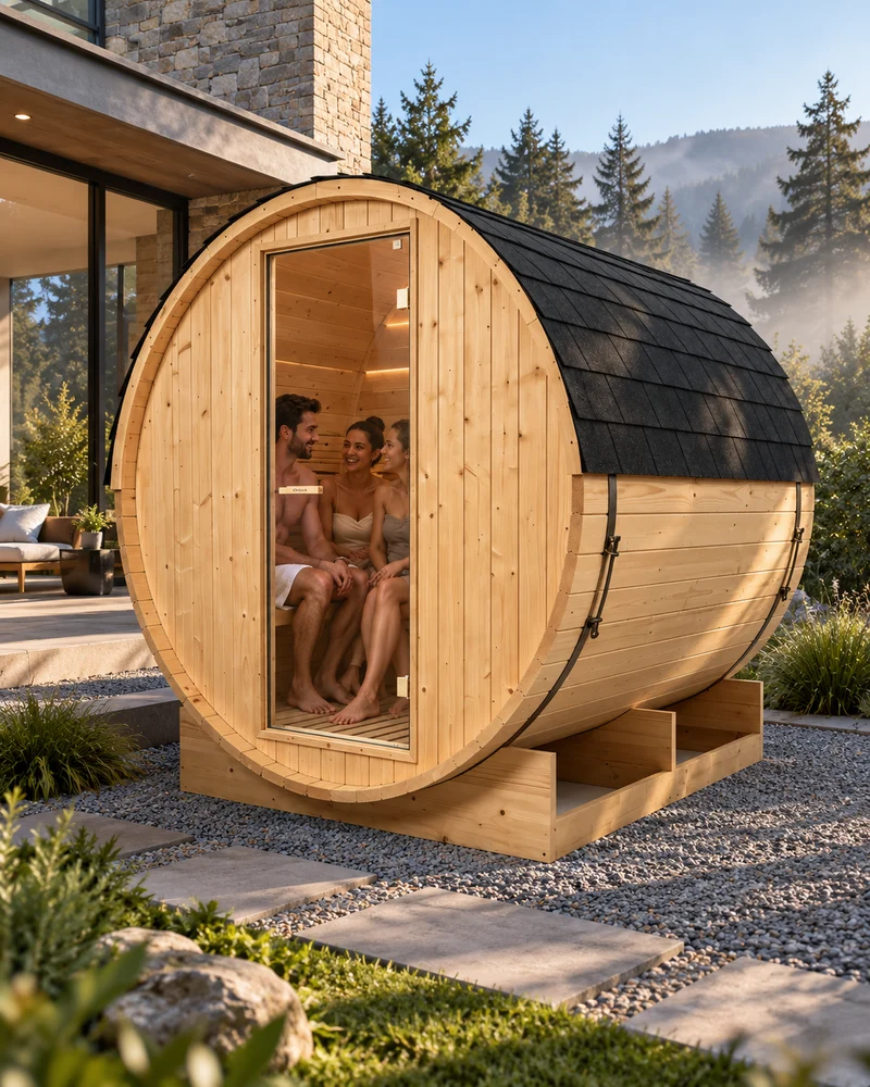 Sauna Barril Exterior Jardín 3-4 Personas