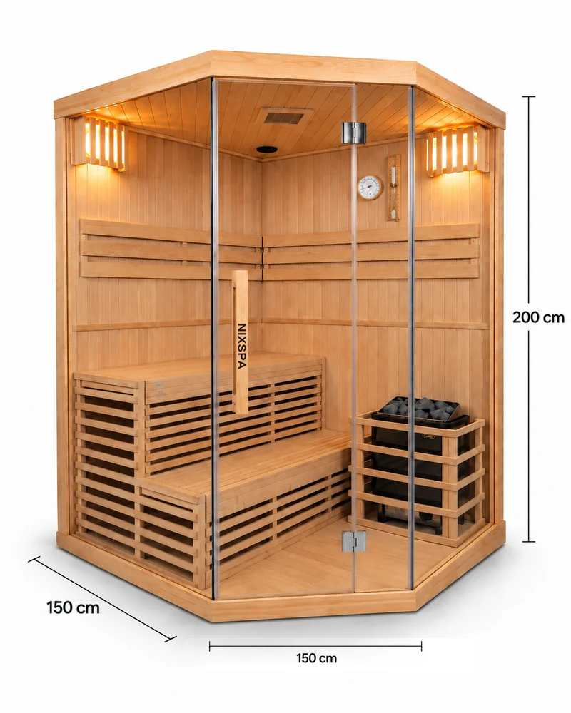 Sauna Finlandesa para casa Esquina 4-5 personas