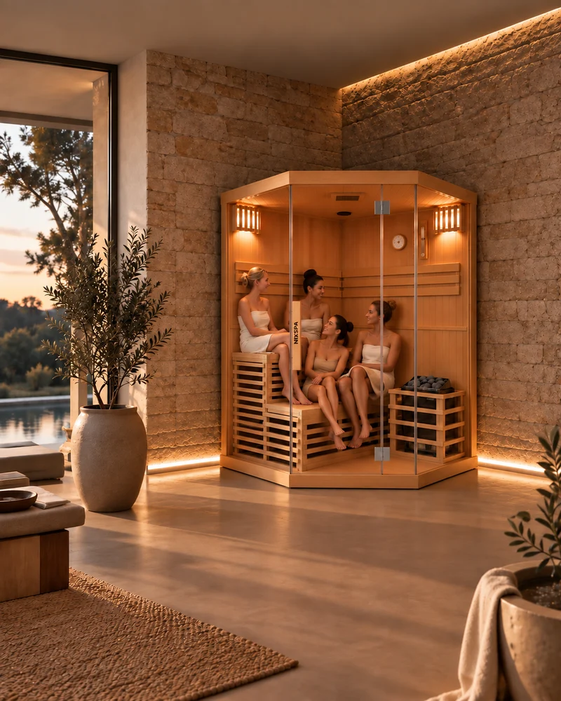 Sauna Finlandesa para casa Esquina 4-5 personas