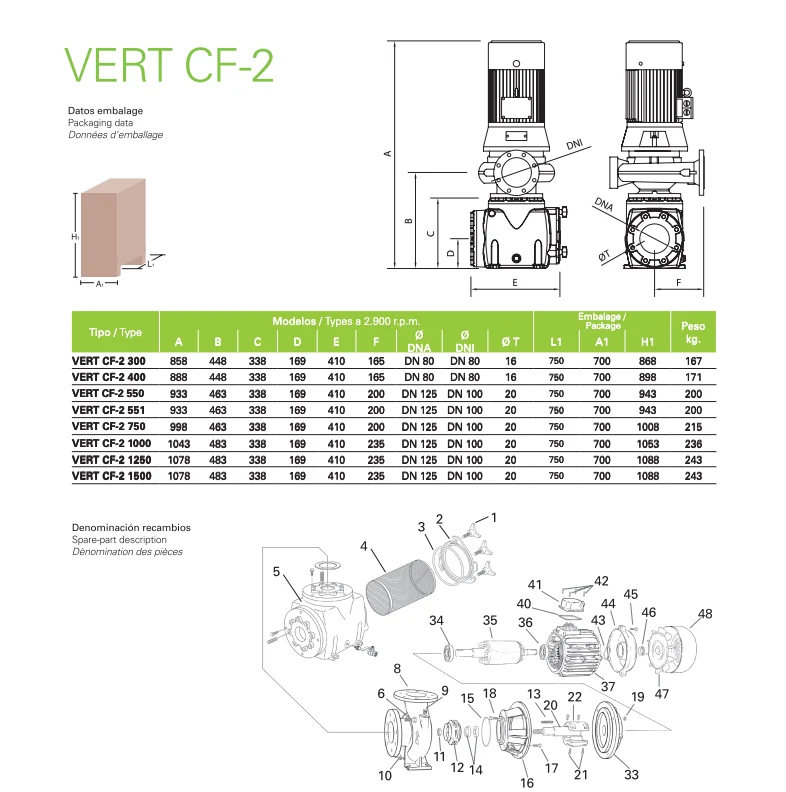 Saci - Vert CF-2 (2.900 R.P.M) Bomba para piscina