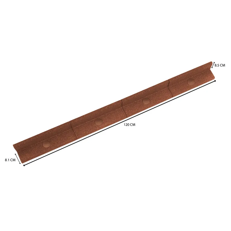 Lot de 4 Bordures de Jardin Flexibles en Caoutchouc 1,2 m - Terre Cuite