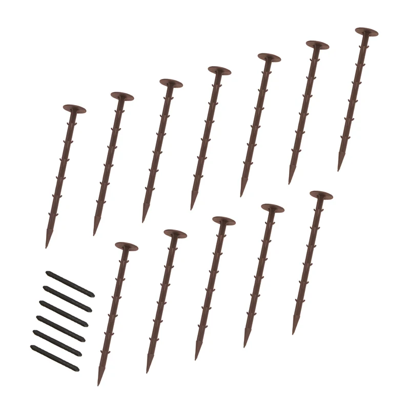 Lot de 6 Bordures de Jardin Flexibles en Caoutchouc 1,2 m - Marron
