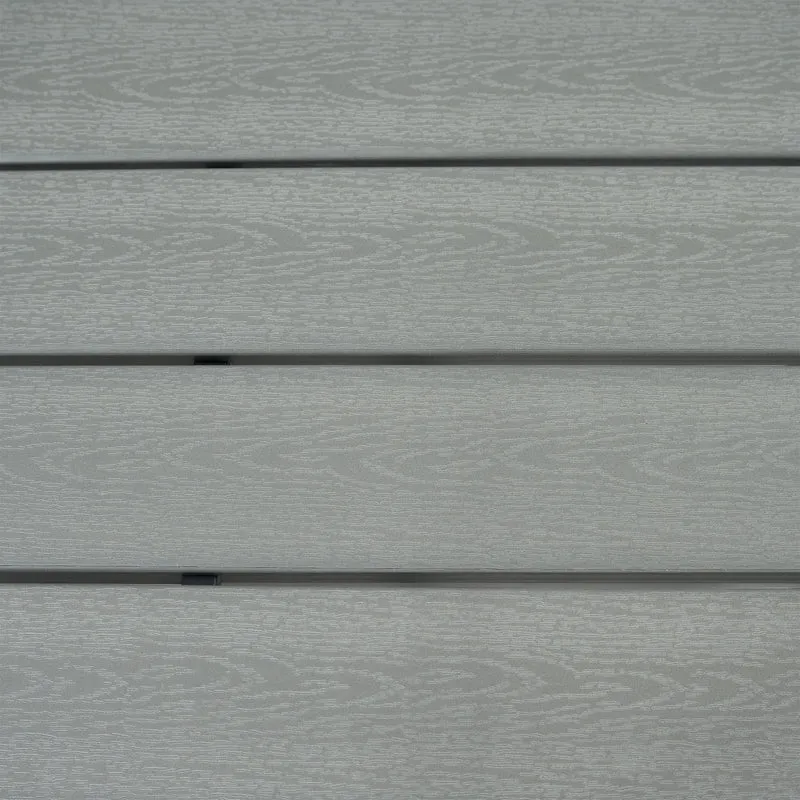 Salon de Jardin en Rotin & Table en Bois Composite - Gris