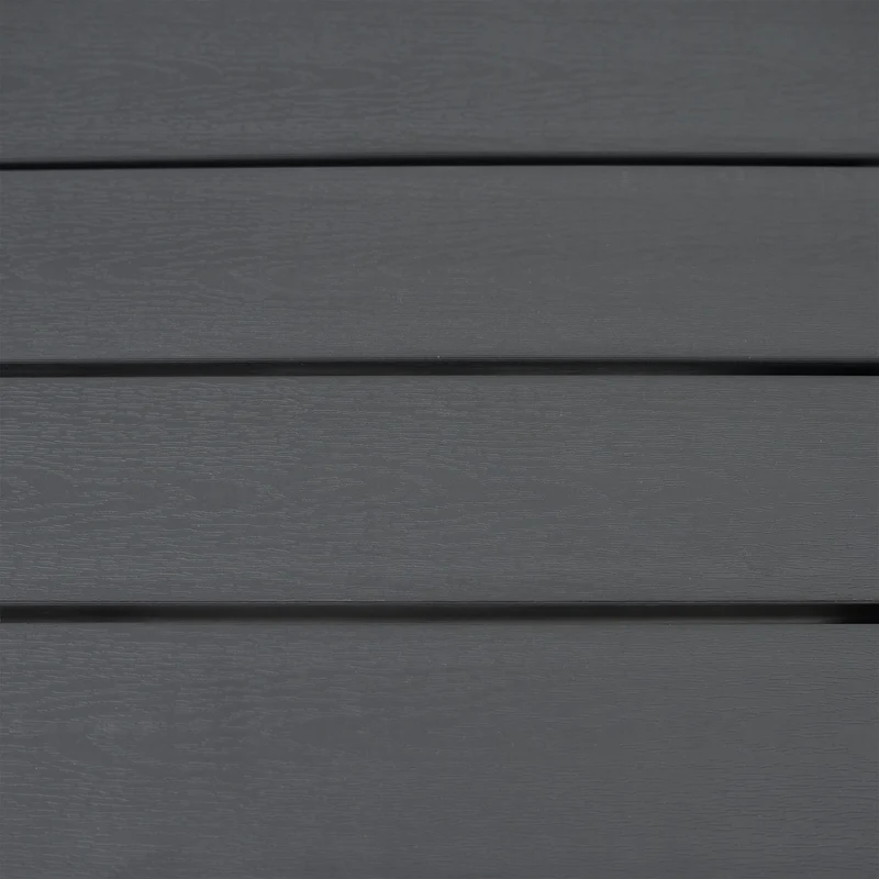 Salon de Jardin en Rotin & Table en Bois Composite - Noir